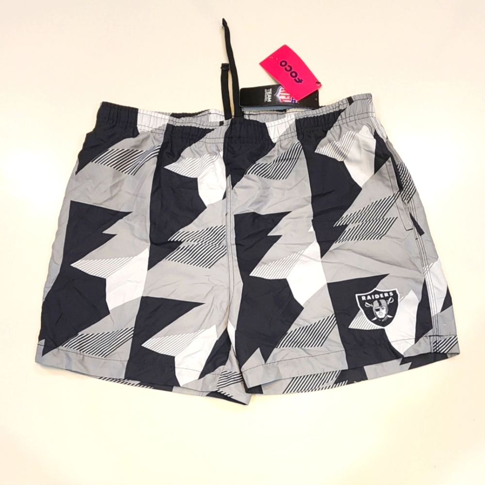 RAIDERS|Men's NFL Licensed Apparel Forever Collectables Lined Swim Suit|Medium